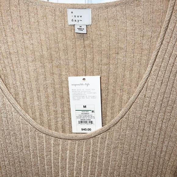 A New Day Long Sleeve Maxi Sweater Dress - Gold Sz Med NWT - Picture 5 of 6